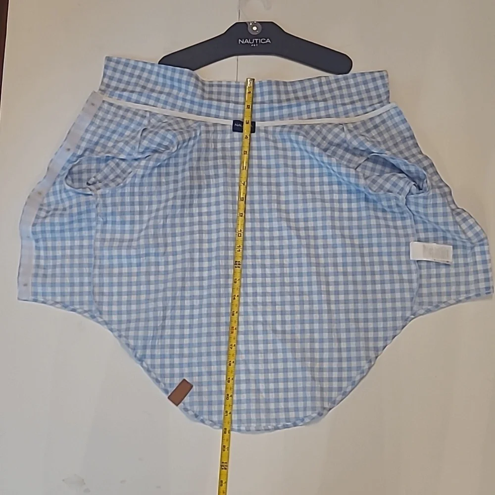 Nautica Plaid Pet Shirt Faux Button Flannel Collared Sleeved Checkered Top NWT